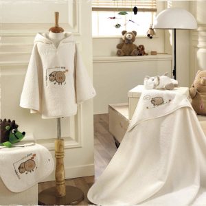 little sheep baby poncho set